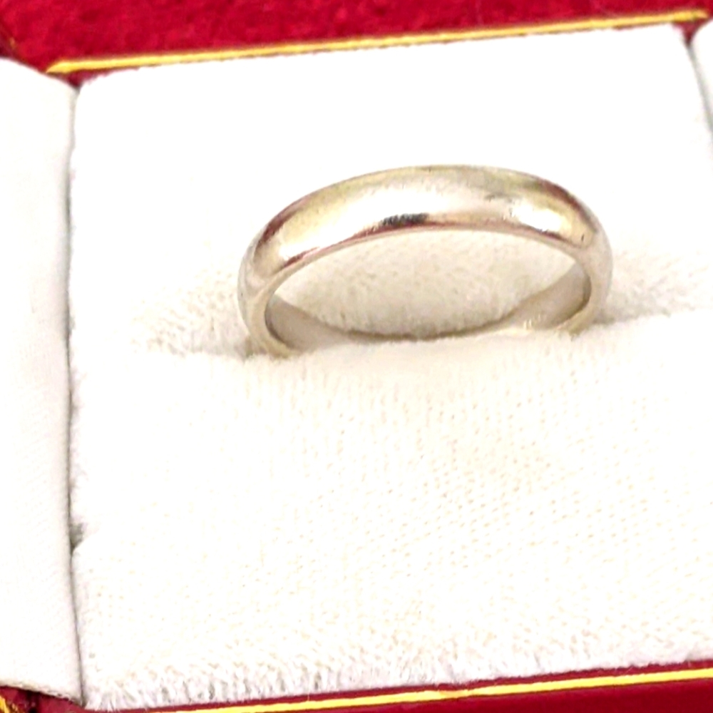 14K WHITE 🤍 GOLD MEN'S DOME COMFORT FIT WEDDING BAND